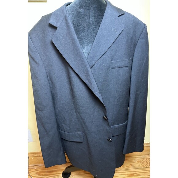 Other - Men's Black Jacket Blazer 46R Black Classic Merino Wool Blend Sport Coat Italian
